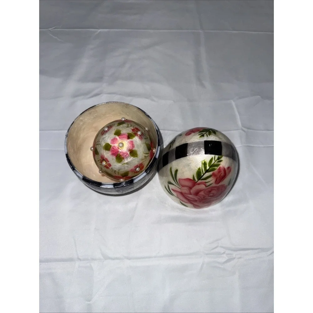 MacKenzie Childs Capriz Easter Egg Jewelry Trinket‎ Box